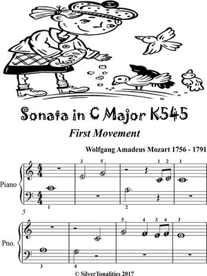 cover image of Sonata in C Major K545 First Movement Beginner Piano Sheet Music